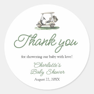 Salie Groene Frame Golf Nieuw bij de Club Baby Sho Ronde Sticker