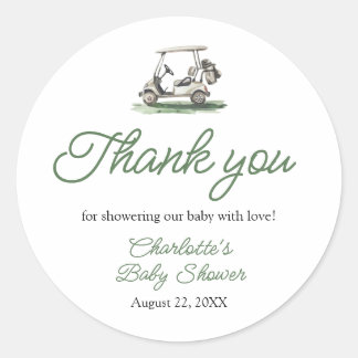 Salie Groene Frame Golf Nieuw bij de Club Baby Sho Ronde Sticker