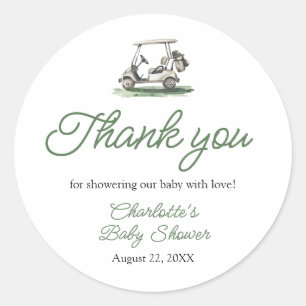 Salie Groene Frame Golf Nieuw bij de Club Baby Sho Ronde Sticker