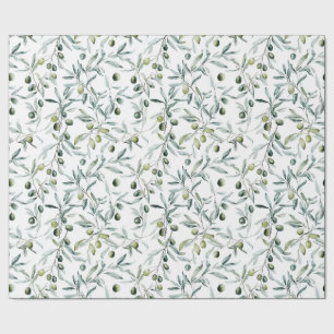 Salie groene Franse landelijke olijf Cadeaupapier