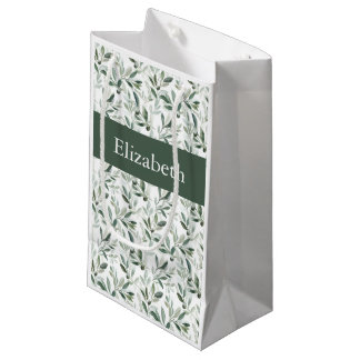 Salie Groene Franse Landelijke Olijf Naam Monogram Klein Cadeauzakje