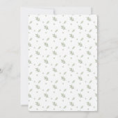 Salie Groene Gebreide Baby Shower Kaart (Achterkant)