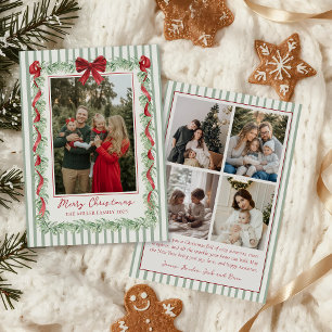 Salie groene gezinsfoto Kerst vakantiekaart Feestdagenkaart