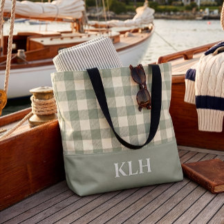 Salie Groene Gingham Buffalo Rut Linnen Textuur Draagtas
