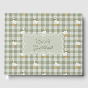 Salie Groene Gingham Gans Buffalo Geruit Baby Show Gastenboek