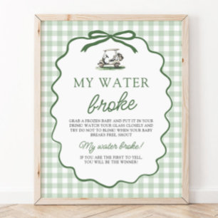 Salie Groene Gingham Golf Mijn Vlies Gebroken Baby Poster