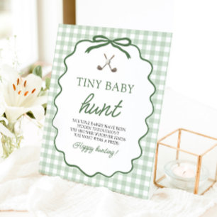 Salie Groene Gingham Golf Mini Baby Jacht Baby Bor Reclamebord Met Voetstuk