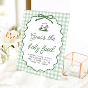 Salie Groene Gingham Golf Raad het Babyvoedsel Spe Reclamebord Met Voetstuk