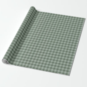 Salie groene Gingham Zachte Ruit Aardse Patroon Cadeaupapier