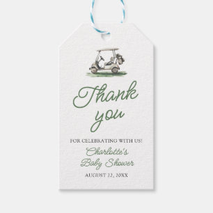 Salie Groene Golf Nieuw bij de Club Baby Shower Cadeaulabel