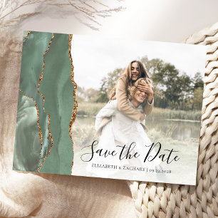 Salie Groene Goud Agaat Aangepaste Foto Bewaar de Briefkaart