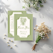 Salie groene handgetekende vintage strepen bruilof