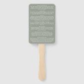 Salie Groene Handtekening Script Joodse Bruiloft Handwaaier (Achterkant)