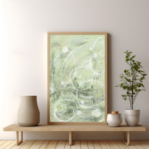 Salie Groene Hedendaagse Abstracte Kunst Poster