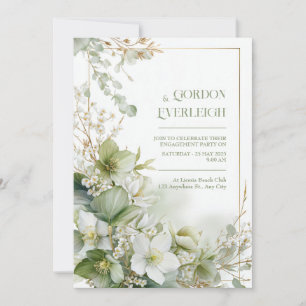 Salie Groene Hellebore Botanische Gouden Lijst Tro Kaart