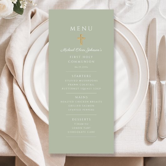Salie Groene Jongen Eerste Communie Menu