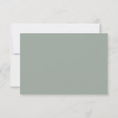 Salie Groene Klassieke Bloemrijke Frame Huwelijks RSVP Kaartje (Achterkant)