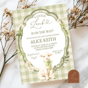 Salie Groene Kleine Lam Jongens Baby Borrel Kaart