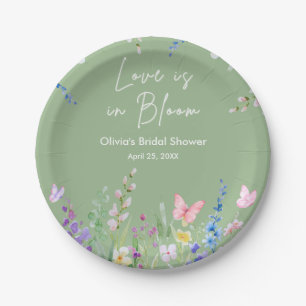 Salie Groene Lente Liefde is in Bloei Bruiloft Fee Papieren Bordje