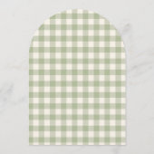 Salie Groene Lokale Gingham Baby Shower Kaart (Achterkant)