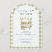 Salie Groene Lokale Gingham Baby Shower Kaart (Voorkant)