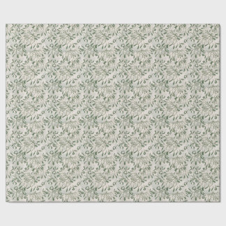 Salie Groene Maretak & Witte Bes Festief Cadeaupapier