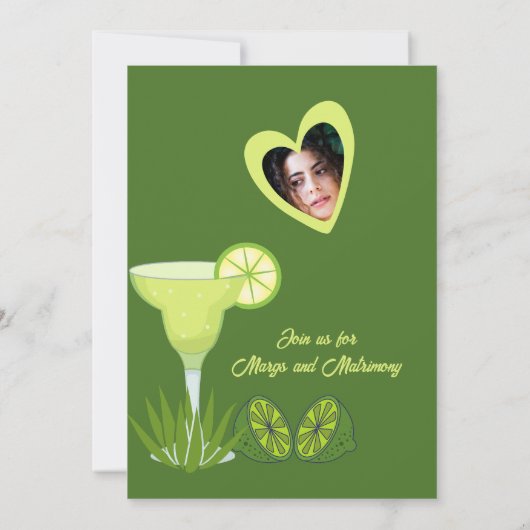 Salie Groene Margs En Huwelijk Bruids Portret Kaart (Achterkant)