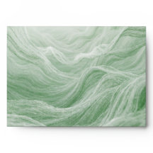 Salie Groene Marmer & Gouden Trouw Envelope