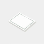 Salie Groene Minimalistische Monogram Post-it® Notes (Schuin)