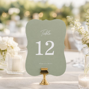 Salie Groene Minimalistische Uitgesneden Tafel Num Kaart