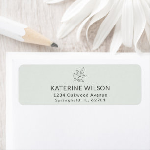 Salie Groene Minimalistische Zakelijke Retouradres Etiket