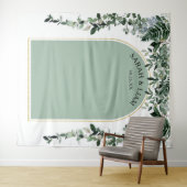 Salie groene moderne boog groen wedding achtergron wandkleed (In Situ (horizontaal))