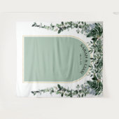 Salie groene moderne boog groen wedding achtergron wandkleed (Voorkant (horizontaal))