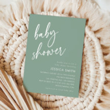 Salie Groene Moderne Minimalistische Baby Shower