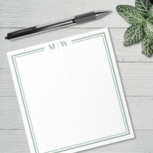 Salie Groene Monogram Notitieblok