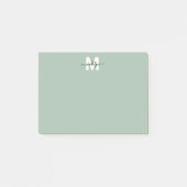Salie Groene Monogram Post-it® Notes (Voorkant)