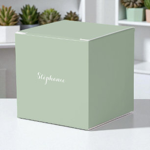 Salie Groene Naam Modern Elegante Monogram Boho Bedankdoosjes