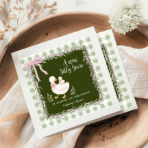 Salie Groene Nieuwe Domme Gans Gingham Baby Shower