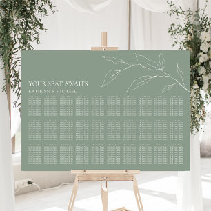 Salie Groene Olijfblad Bruiloft 30 Tafel Zitplaats Poster