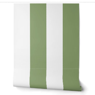 Salie Groene Oversized Cabana Streep Behang