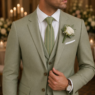 Salie groene pinstripes stropdas