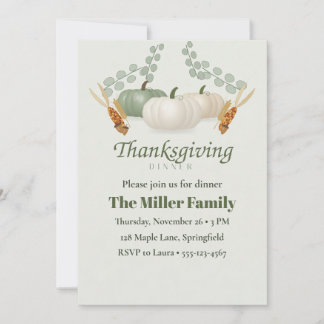 Salie Groene Pompoen Thanksgiving Diner Kaart