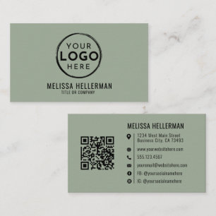 Salie Groene Professionele Logo QR Code Visitekaartje