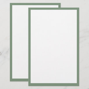 Salie Groene Rand Rand Wit Aangepaste Kleur Trouwe Briefpapier