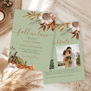 Salie groene roest bladeren boho bloemige herfst b kaart