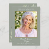 Salie Groene Rouherdenkingsfoto Bidskaarten (Voorkant / Achterkant)