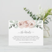 Salie Groene Roze Bloemige Stof Roze Trouwfeest Informatiekaartje (Staand voorkant)