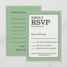 Salie Groene RSVP Kaart