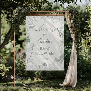Salie Groene Safari Jungle Baby Borrel Dieren Poster