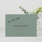 Salie groene Save the Date (Staand voorkant)